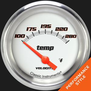Picture of Velocity White 2 5/8" Water Temperature Gauge