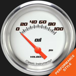 Picture of Velocity White 2 5/8" Oil Pressure Gauge