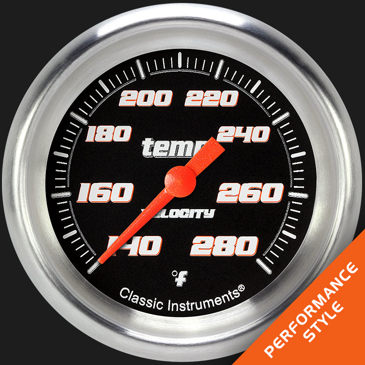 Picture of Velocity Black 2 5/8" Water Temperature Gauge