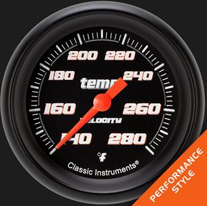 Picture of Velocity Black 2 5/8" Water Temperature Gauge
