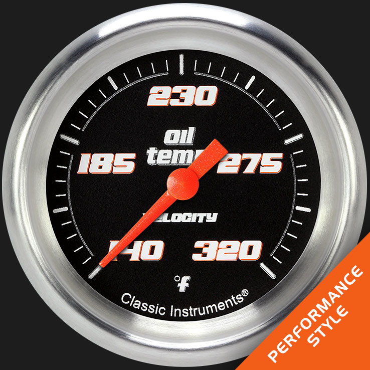 Picture of Velocity Black 2 5/8" Oil Temperature Gauge