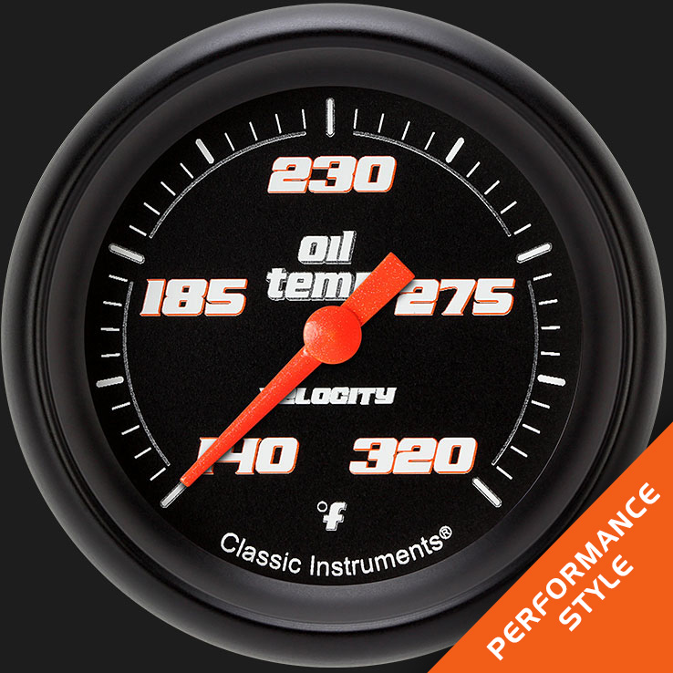 Picture of Velocity Black 2 5/8" Oil Temperature Gauge