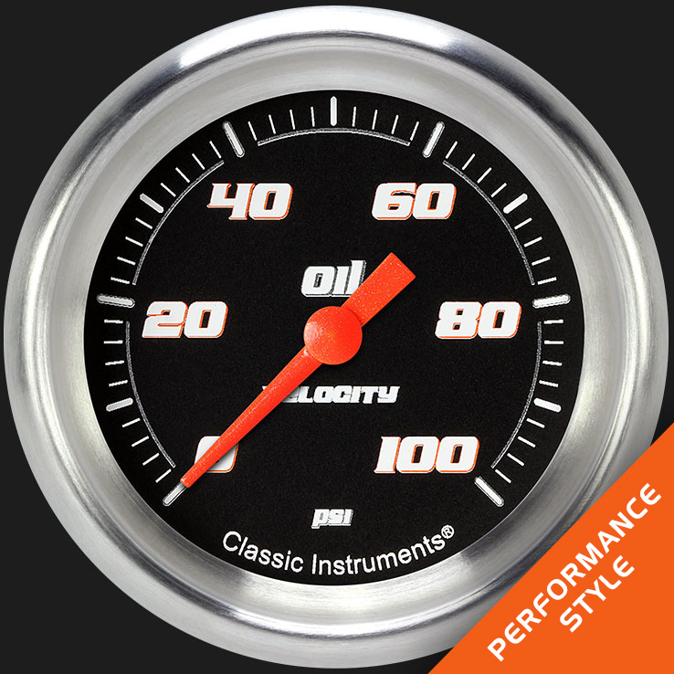 Picture of Velocity Black 2 5/8" Oil Pressure Gauge