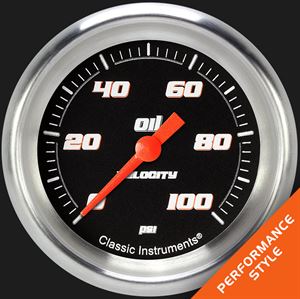 Picture of Velocity Black 2 5/8" Oil Pressure Gauge