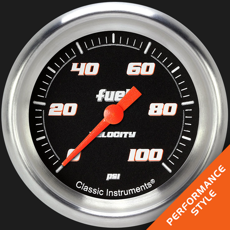 Picture of Velocity Black 2 5/8" Fuel Pressure Gauge, 100 psi