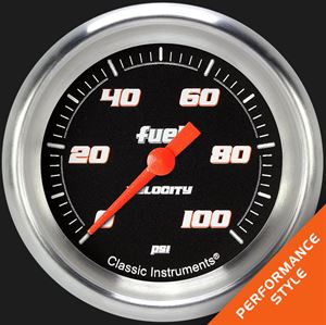 Picture of Velocity Black 2 5/8" Fuel Pressure Gauge, 100 psi