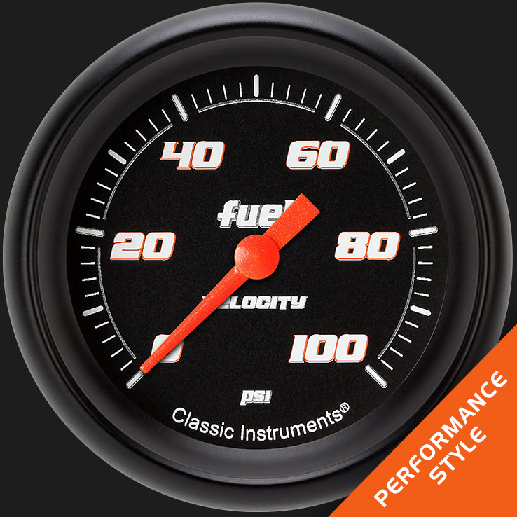 Picture of Velocity Black 2 5/8" Fuel Pressure Gauge, 100 psi