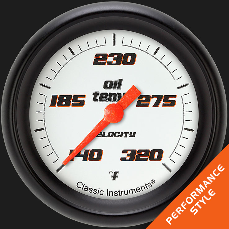 Picture of Velocity White 2 5/8" Oil Temperature Gauge