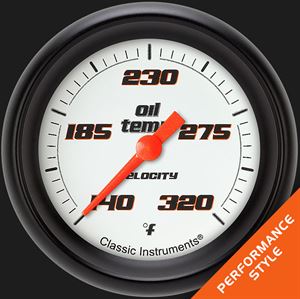 Picture of Velocity White 2 5/8" Oil Temperature Gauge