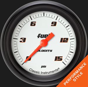 Picture of Velocity White 2 5/8" Fuel Pressure Gauge, 15 psi