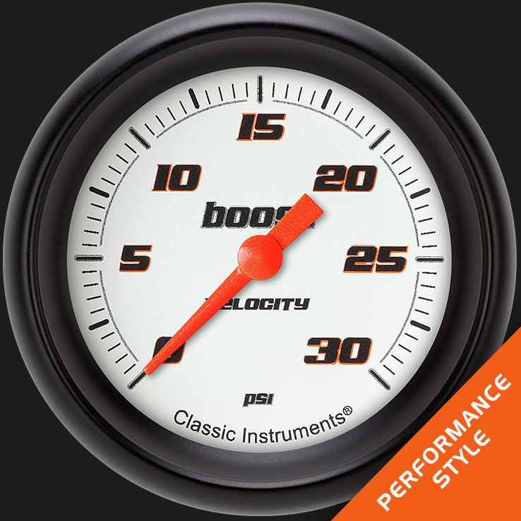 Picture of Velocity White 2 5/8" Boost Gauge, 30 psi