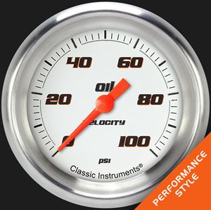 Picture of Velocity White 2 5/8" Oil Pressure Gauge