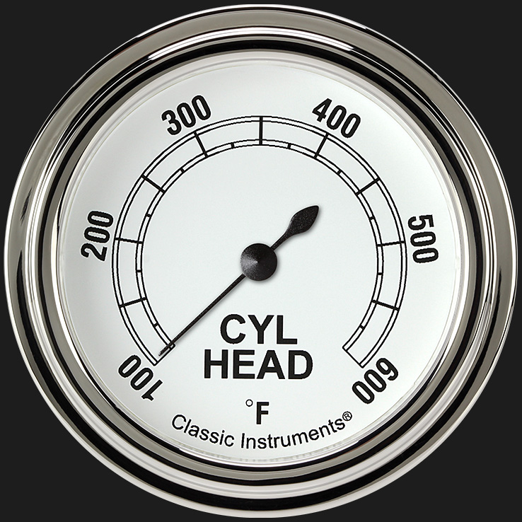 Picture of Classic White 2 5/8" Cylinder Head Temp. Gauge