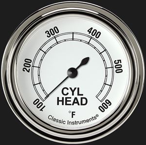 Picture of Classic White 2 5/8" Cylinder Head Temp. Gauge