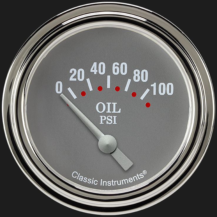 Picture of Silver Gray 2 5/8" Oil Pressure Gauge