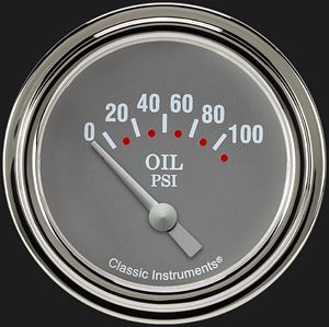Picture of Silver Gray 2 5/8" Oil Pressure Gauge