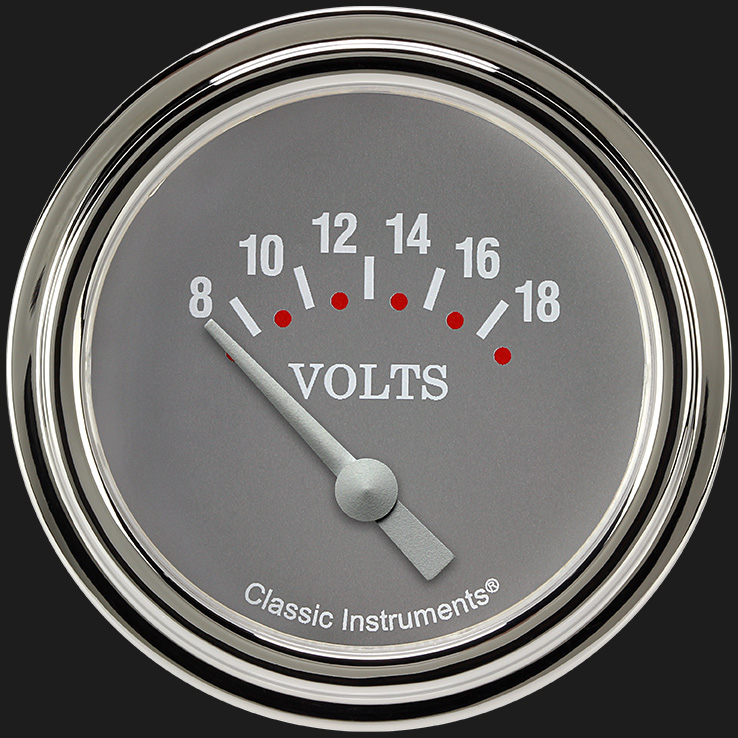 Picture of Silver Gray 2 5/8" Volt Gauge