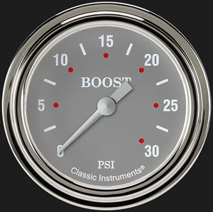 Picture of Silver Gray 2 5/8" Boost Gauge, 30 psi