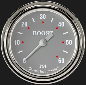 Picture of Silver Gray 2 5/8" Boost Gauge, 60 psi