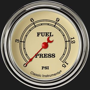 Picture of Vintage 2 5/8" Fuel Pressure Gauge, 15 psi