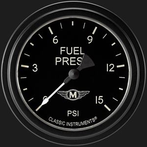 Picture of Moal Bomber 2 5/8" Fuel Pressure Gauge, 15 psi