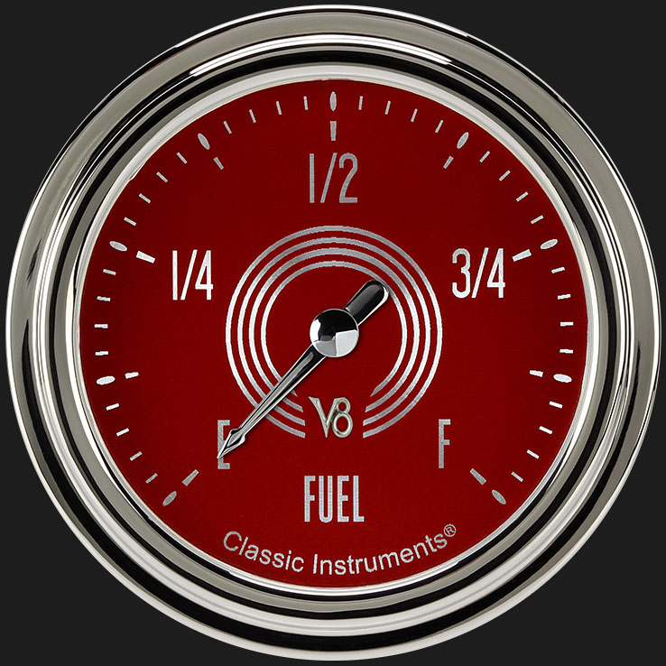 Picture of V8 Red Steelie 2 5/8" Fuel Gauge