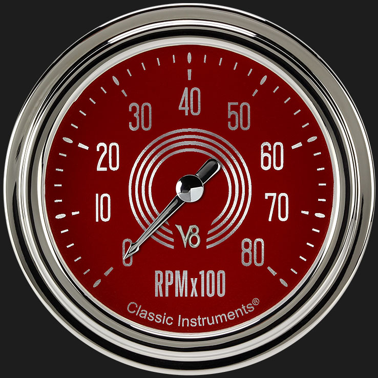 Picture of V8 Red Steelie 2 5/8" Tachometer