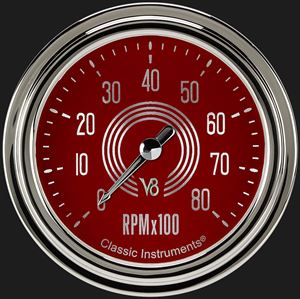 Picture of V8 Red Steelie 2 5/8" Tachometer