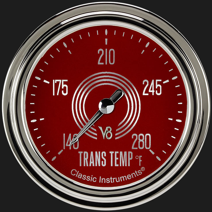 Picture of V8 Red Steelie 2 5/8" Transmission Temperature Gauge