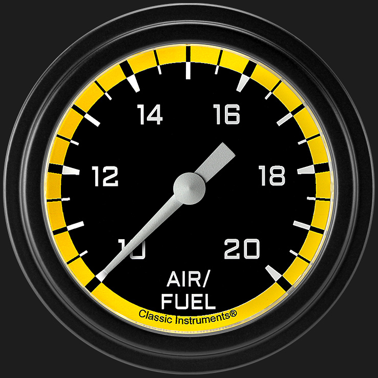 Picture of Autocross Yellow 2 5/8" Air Fuel Ratio Gauge