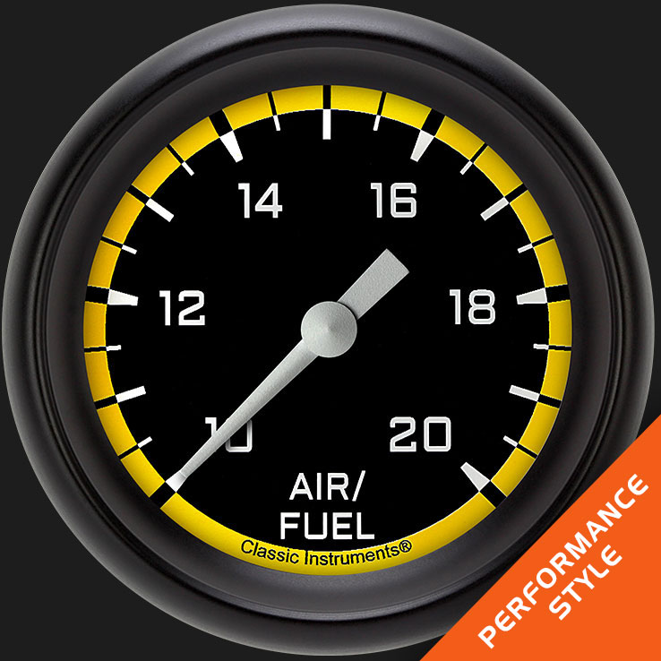 Picture of Autocross Yellow 2 5/8" Air Fuel Ratio Gauge