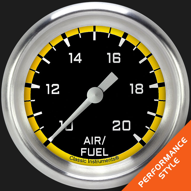 Picture of Autocross Yellow 2 5/8" Air Fuel Ratio Gauge