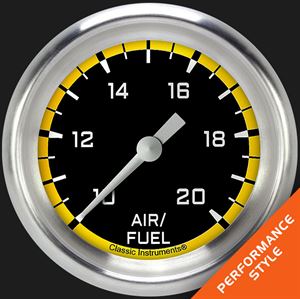 Picture of Autocross Yellow 2 5/8" Air Fuel Ratio Gauge