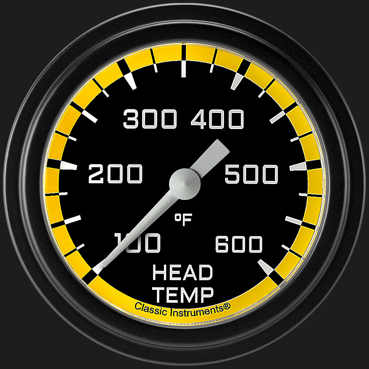 Picture of Autocross Yellow 2 5/8" Cylinder Head Temp. Gauge