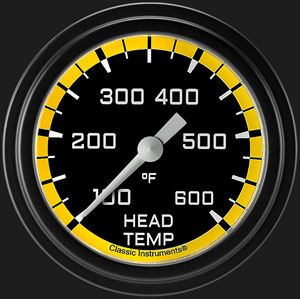 Picture of Autocross Yellow 2 5/8" Cylinder Head Temp. Gauge