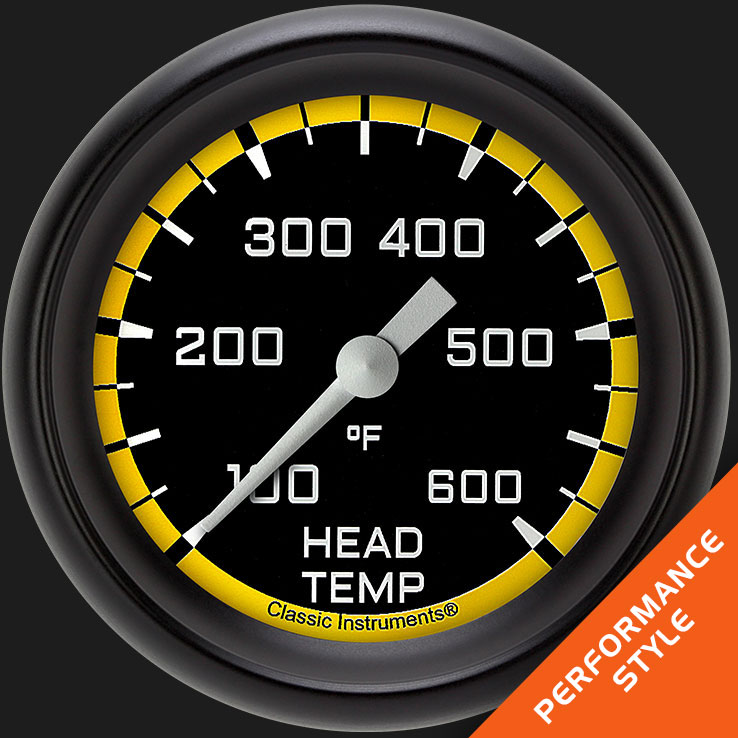 Picture of Autocross Yellow 2 5/8" Cylinder Head Temp. Gauge