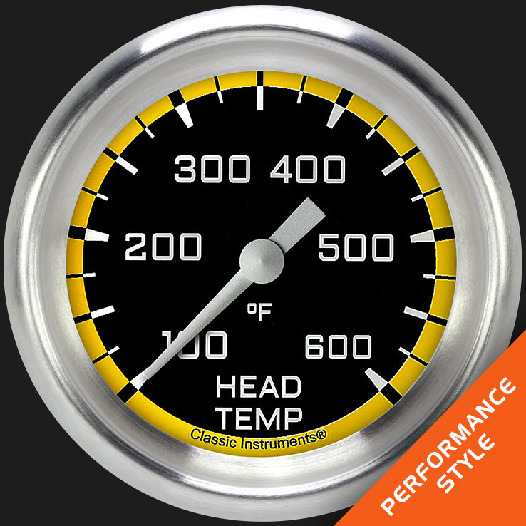 Picture of Autocross Yellow 2 5/8" Cylinder Head Temp. Gauge