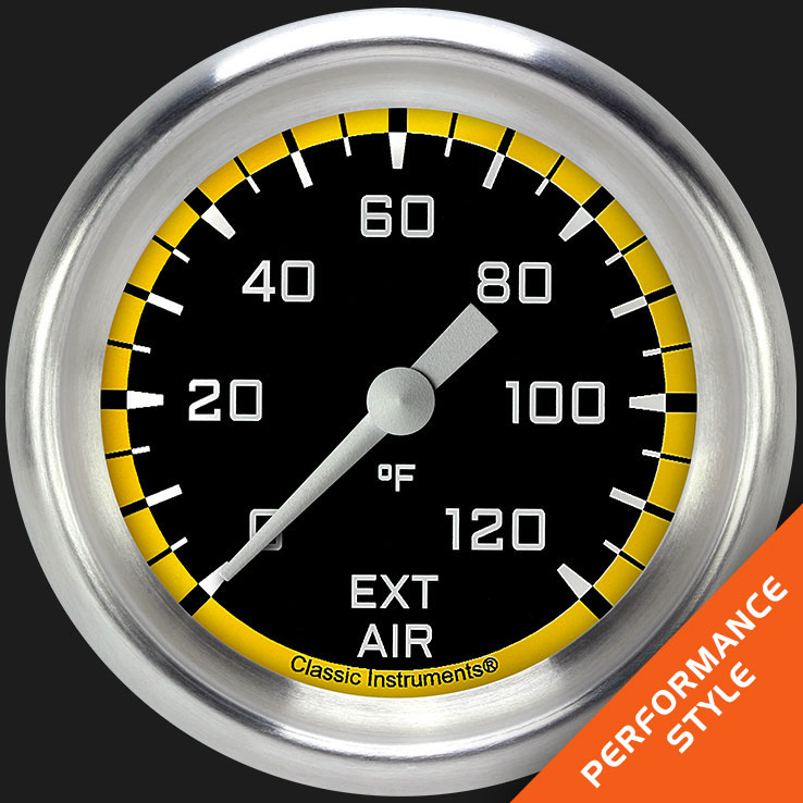 Picture of Autocross Yellow 2 5/8" Outside Air Temp. Gauge