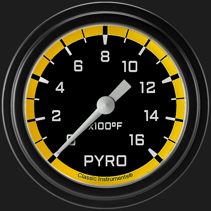 Picture of Autocross Yellow 2 5/8" Exhaust Gas Temp. Gauge