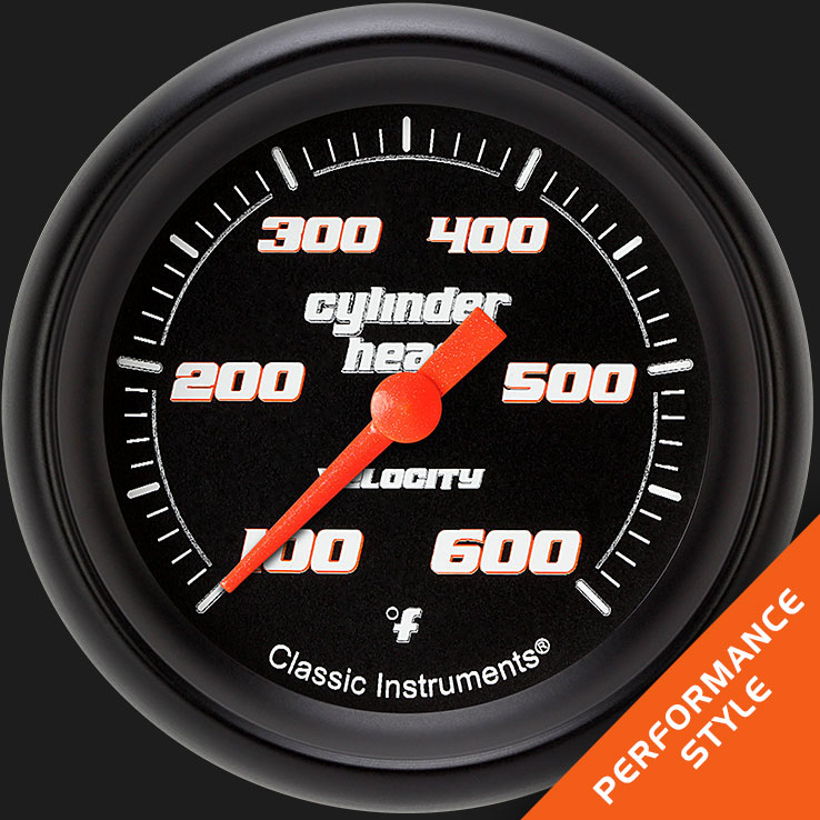 Picture of Velocity Black 2 5/8" Cylinder Head Temp. Gauge