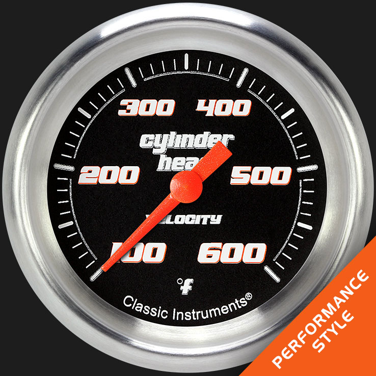 Picture of Velocity Black 2 5/8" Cylinder Head Temp. Gauge