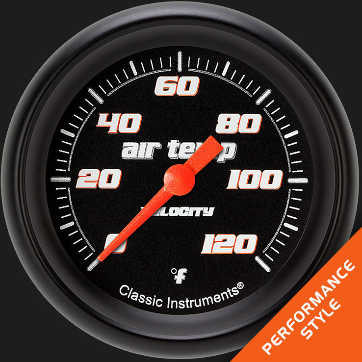 Picture of Velocity Black 2 5/8" Outside Air Temp. Gauge