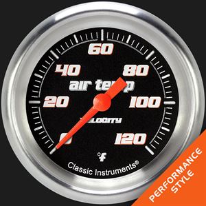 Picture of Velocity Black 2 5/8" Outside Air Temp. Gauge