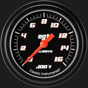 Picture of Velocity Black 2 5/8" Exhaust Gas Temp. Gauge