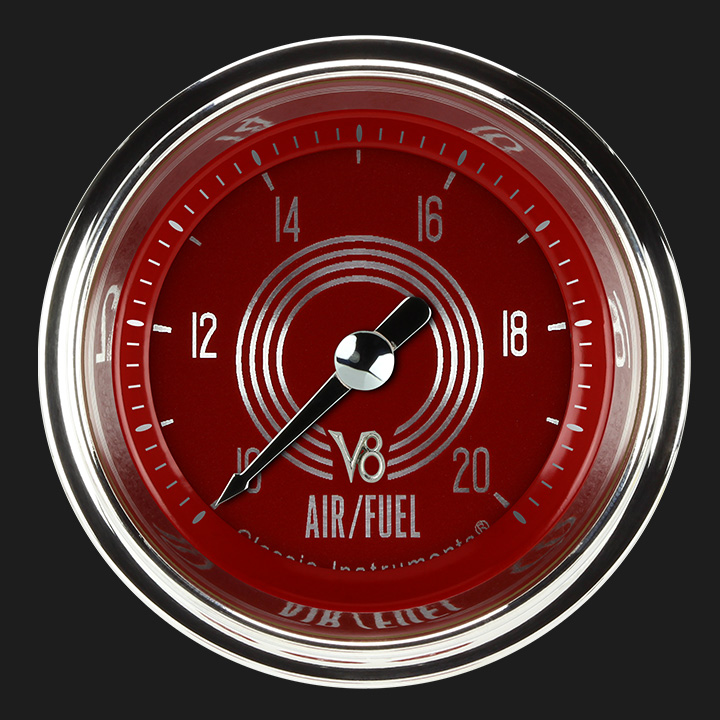 Picture of V8 Red Steelie 2 1/8" Air Fuel Ratio Gauge