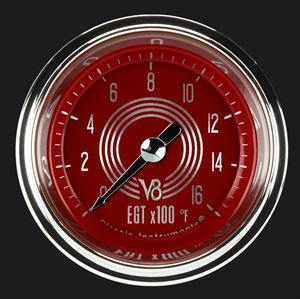 Picture of V8 Red Steelie 2 1/8" Exhaust Gas Temp. Gauge