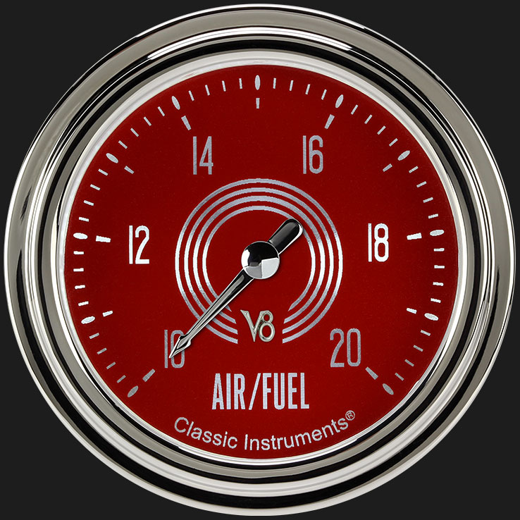 Picture of V8 Red Steelie 2 5/8" Air Fuel Ratio Gauge