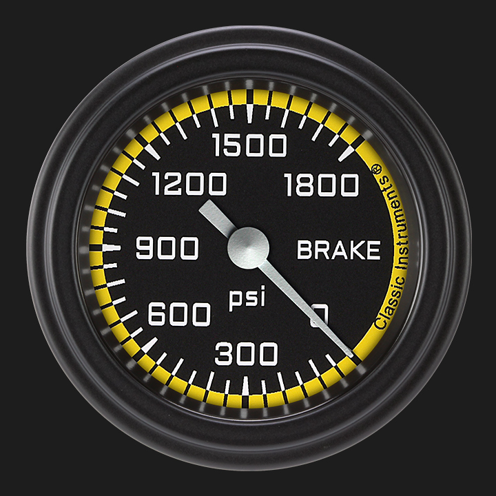 Picture of AutoCross Yellow 2 1/8" Brake Pressure Gauge