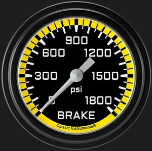 Picture of Autocross Yellow 2 5/8" Brake Pressure Gauge
