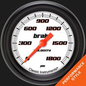 Picture of Velocity White 2 5/8" Brake Pressure Gauge